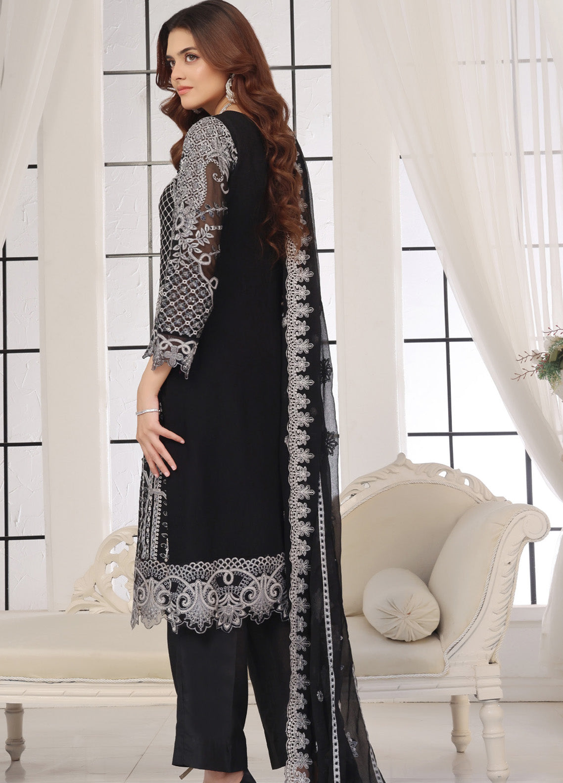 Floral By Soghat Creation Embroidered Chiffon 3 Piece Unstitched Suit SC25F LHC-05 Floral By Soghat Creation Embroidered Chiffon 3 Piece Unstitched Suit SC25F LHC-05