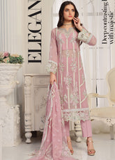 Floral By Soghat Creation Embroidered Chiffon 3 Piece Unstitched Suit SC25F LHC-06