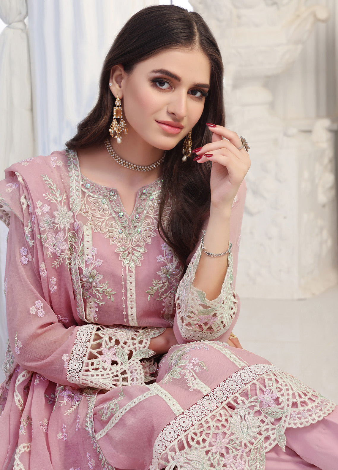 Floral By Soghat Creation Embroidered Chiffon 3 Piece Unstitched Suit SC25F LHC-06 Floral By Soghat Creation Embroidered Chiffon 3 Piece Unstitched Suit SC25F LHC-06