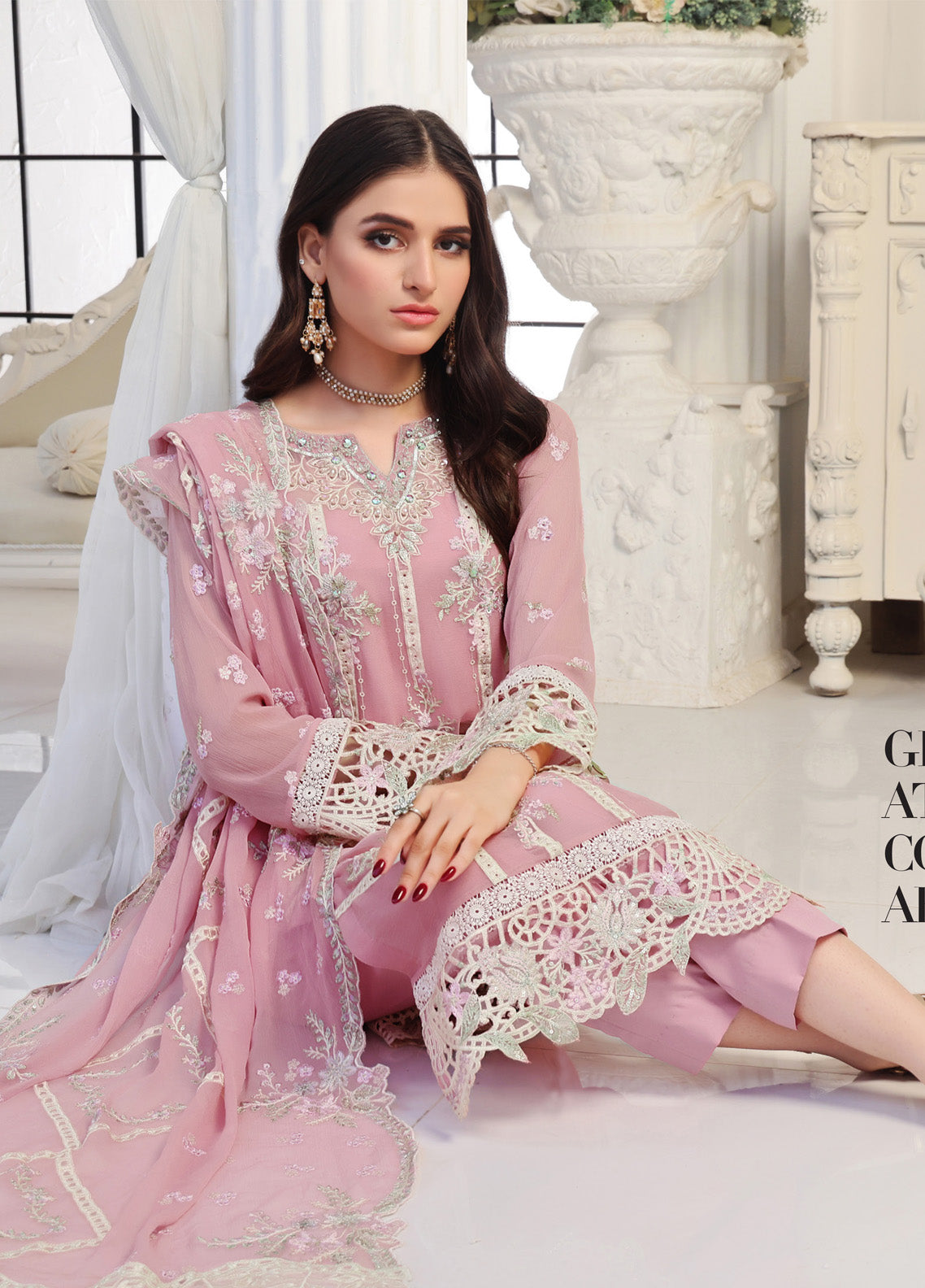 Floral By Soghat Creation Embroidered Chiffon 3 Piece Unstitched Suit SC25F LHC-06 Floral By Soghat Creation Embroidered Chiffon 3 Piece Unstitched Suit SC25F LHC-06