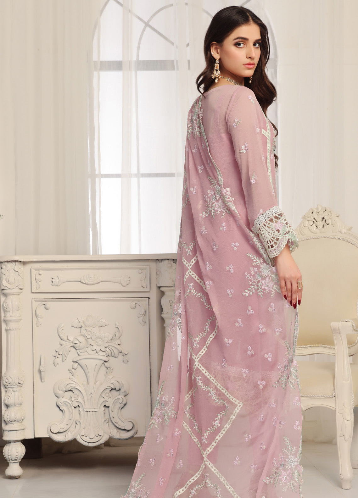 Floral By Soghat Creation Embroidered Chiffon 3 Piece Unstitched Suit SC25F LHC-06 Floral By Soghat Creation Embroidered Chiffon 3 Piece Unstitched Suit SC25F LHC-06