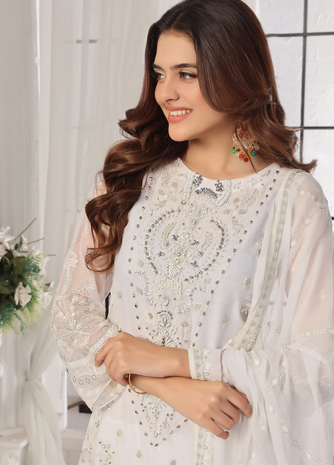 Floral By Soghat Creation Embroidered Chiffon 3 Piece Unstitched Suit SC25F LHC-07 Floral By Soghat Creation Embroidered Chiffon 3 Piece Unstitched Suit SC25F LHC-07