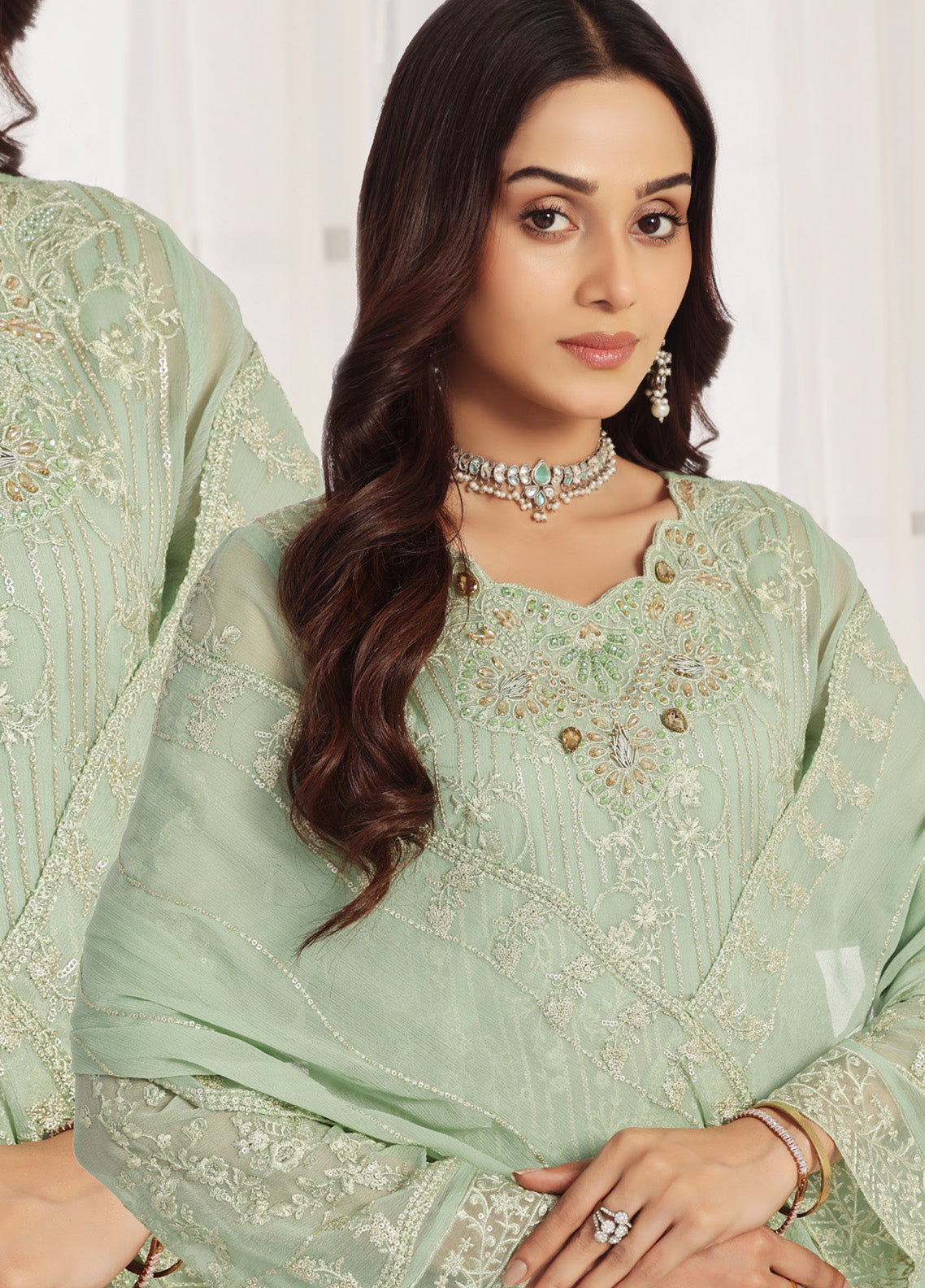 Floral By Soghat Creation Embroidered Chiffon 3 Piece Unstitched Suit SC25F LHC-08 Floral By Soghat Creation Embroidered Chiffon 3 Piece Unstitched Suit SC25F LHC-08