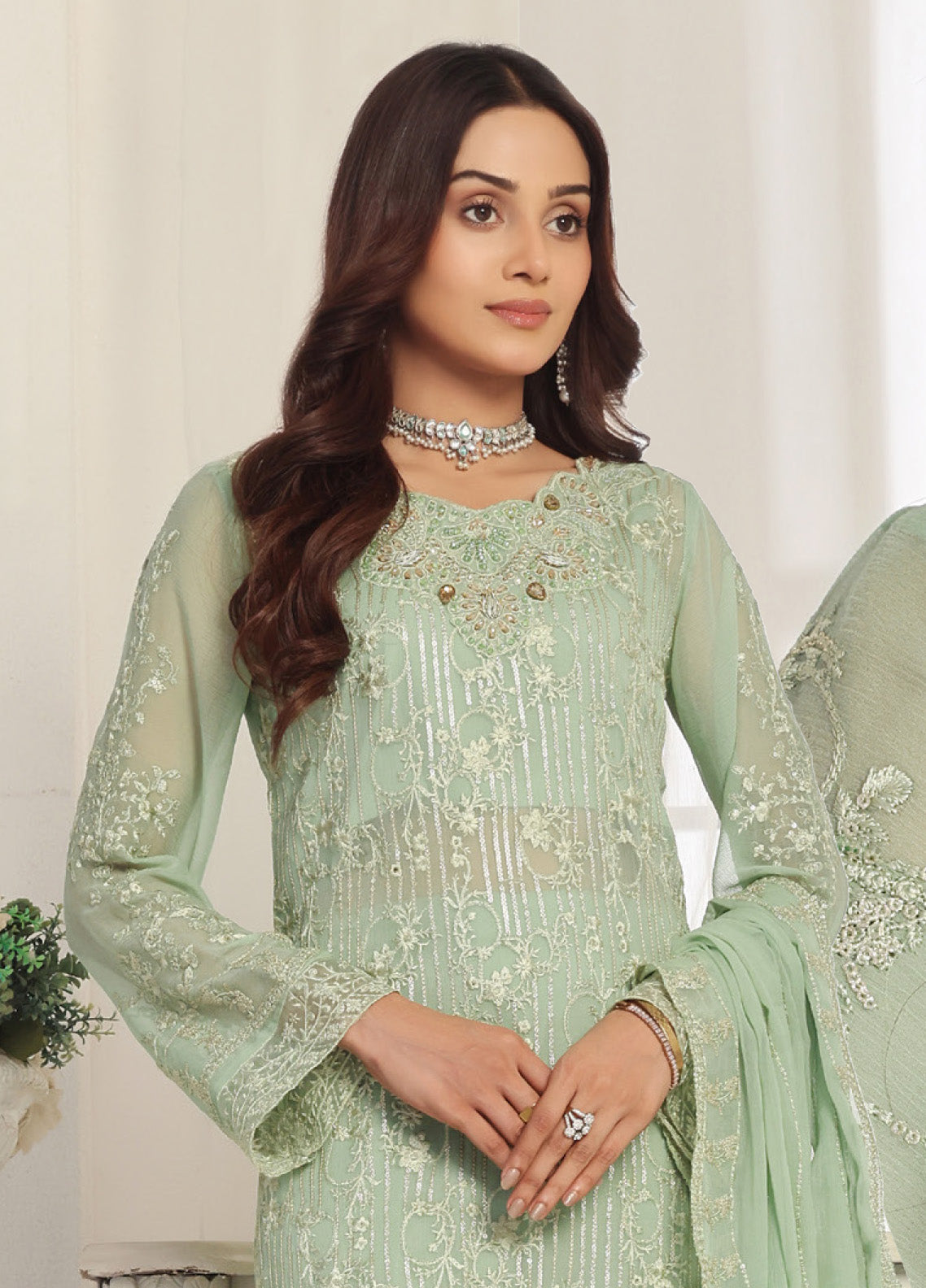 Floral By Soghat Creation Embroidered Chiffon 3 Piece Unstitched Suit SC25F LHC-08 Floral By Soghat Creation Embroidered Chiffon 3 Piece Unstitched Suit SC25F LHC-08