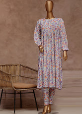 Florence By HZ Textile Printed Raw Silk 2 Piece Stitched Suit HZ24FPRSF PRF-102 LAVENDER