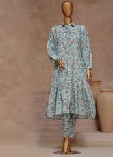 Florence By HZ Textile Printed Raw Silk 2 Piece Stitched Suit HZ24FPRSF PRF-105 ICE BERG