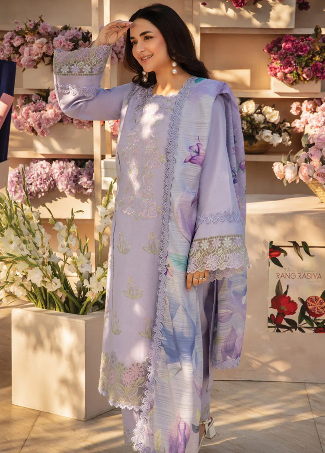 Florence By Rang Rasiya Embroidered Lawn 3 Piece Unstitched Suit RR25FS D-06 HANEEN Florence By Rang Rasiya Embroidered Lawn 3 Piece Unstitched Suit RR25FS D-06 HANEEN