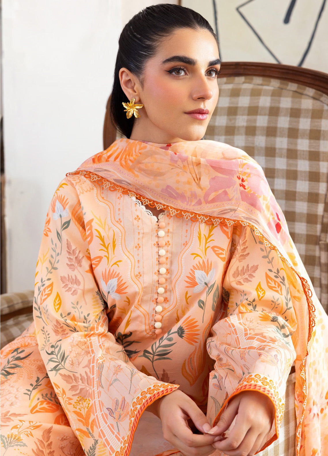 Florent Digital Printed Lawn 3 Piece Unstitched Suit FL25LP D-3A Florent Digital Printed Lawn 3 Piece Unstitched Suit FL25LP D-3A