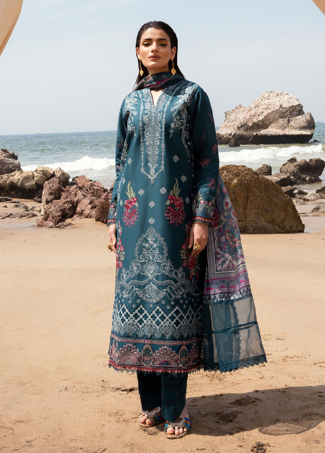 Florent Eid Edit Embroidered Lawn 3 Piece Unstitched Suit FL24EEL D-1B Florent Eid Edit Embroidered Lawn 3 Piece Unstitched Suit FL24EEL D-1B
