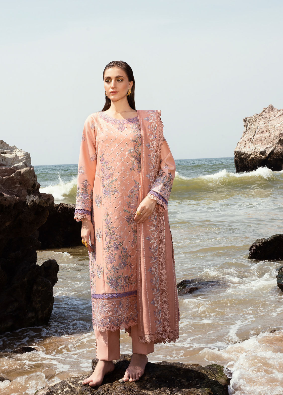 Florent Eid Edit Embroidered Lawn 3 Piece Unstitched Suit FL24EEL D-4A Florent Eid Edit Embroidered Lawn 3 Piece Unstitched Suit FL24EEL D-4A