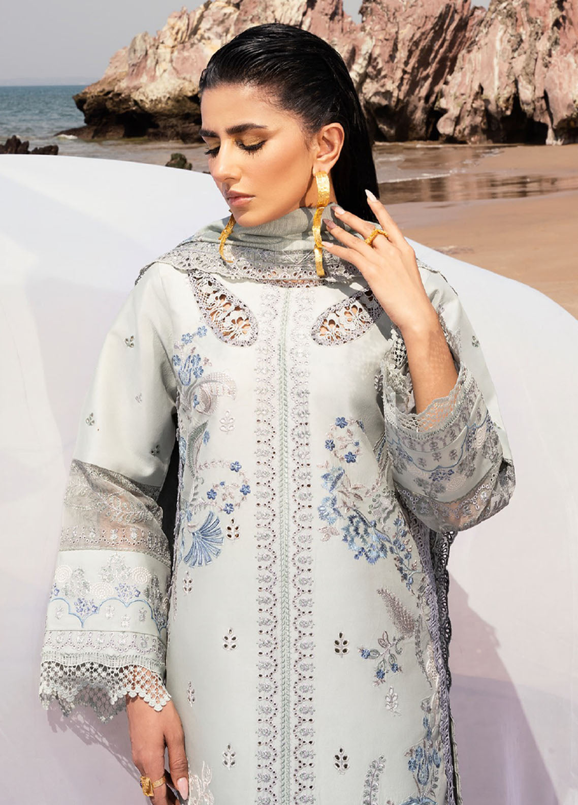 Florent Eid Edit Embroidered Lawn 3 Piece Unstitched Suit FL24EEL D-6A Florent Eid Edit Embroidered Lawn 3 Piece Unstitched Suit FL24EEL D-6A
