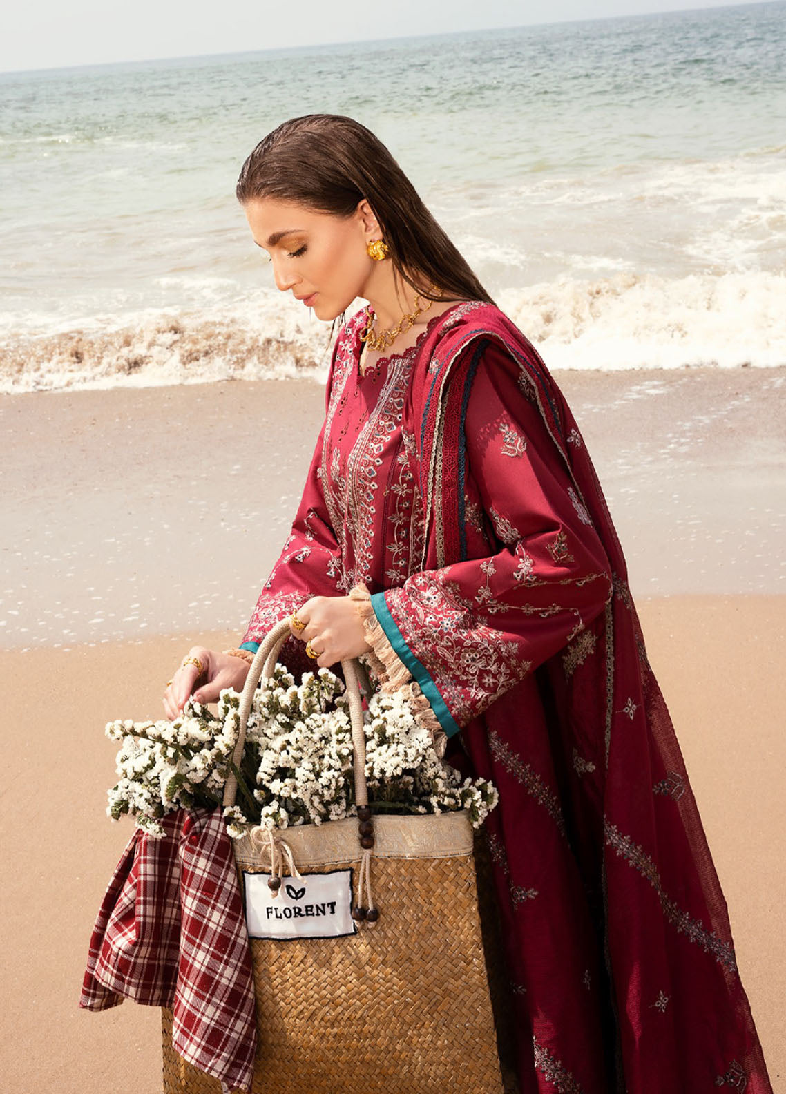 Florent Eid Edit Embroidered Lawn 3 Piece Unstitched Suit FL24EEL D-7B Florent Eid Edit Embroidered Lawn 3 Piece Unstitched Suit FL24EEL D-7B