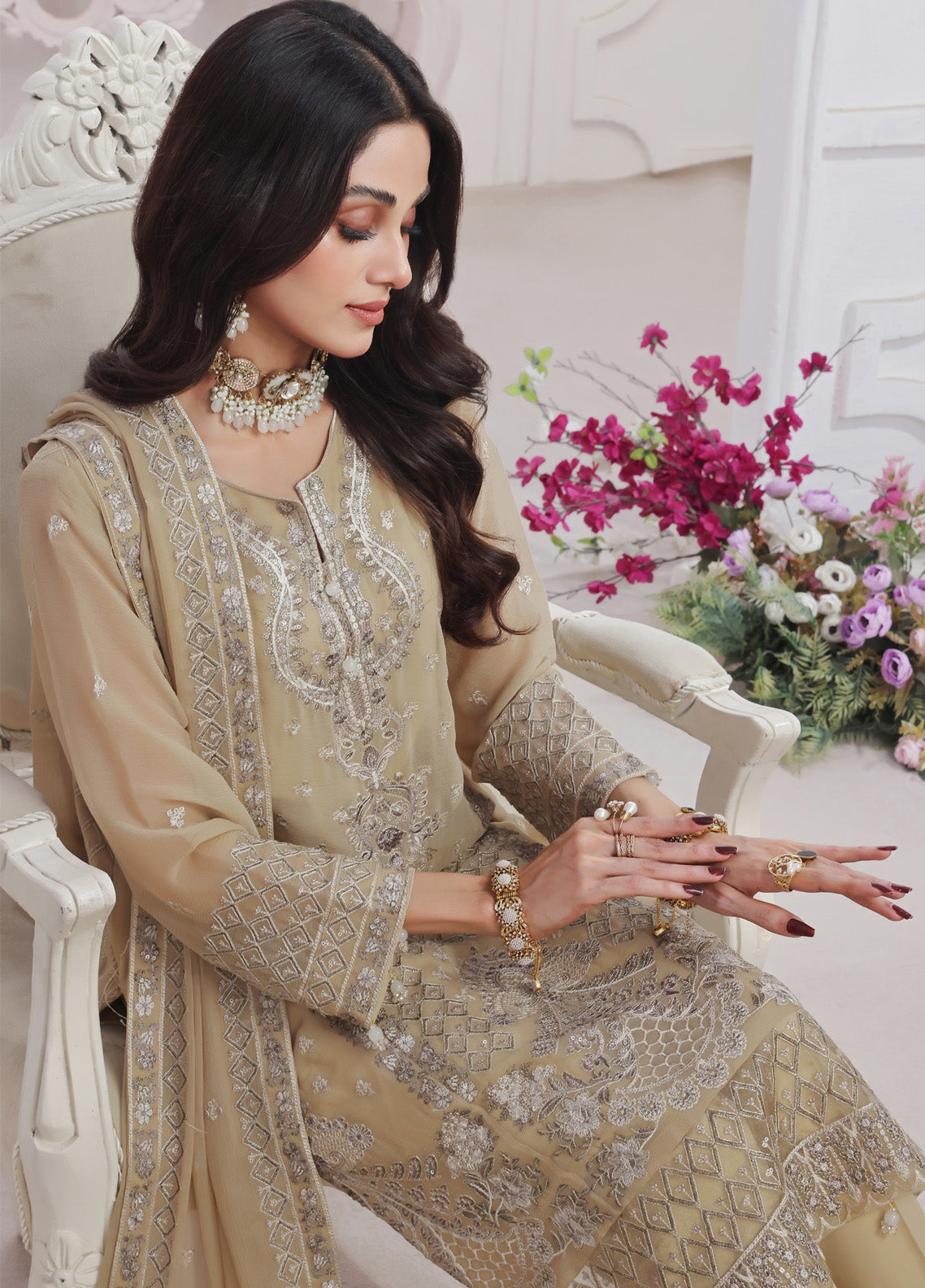 Florum By Soghat Creation Embroidered Chiffon 3 Piece Unstitched Suit SC25FLC D-01 Florum By Soghat Creation Embroidered Chiffon 3 Piece Unstitched Suit SC25FLC D-01