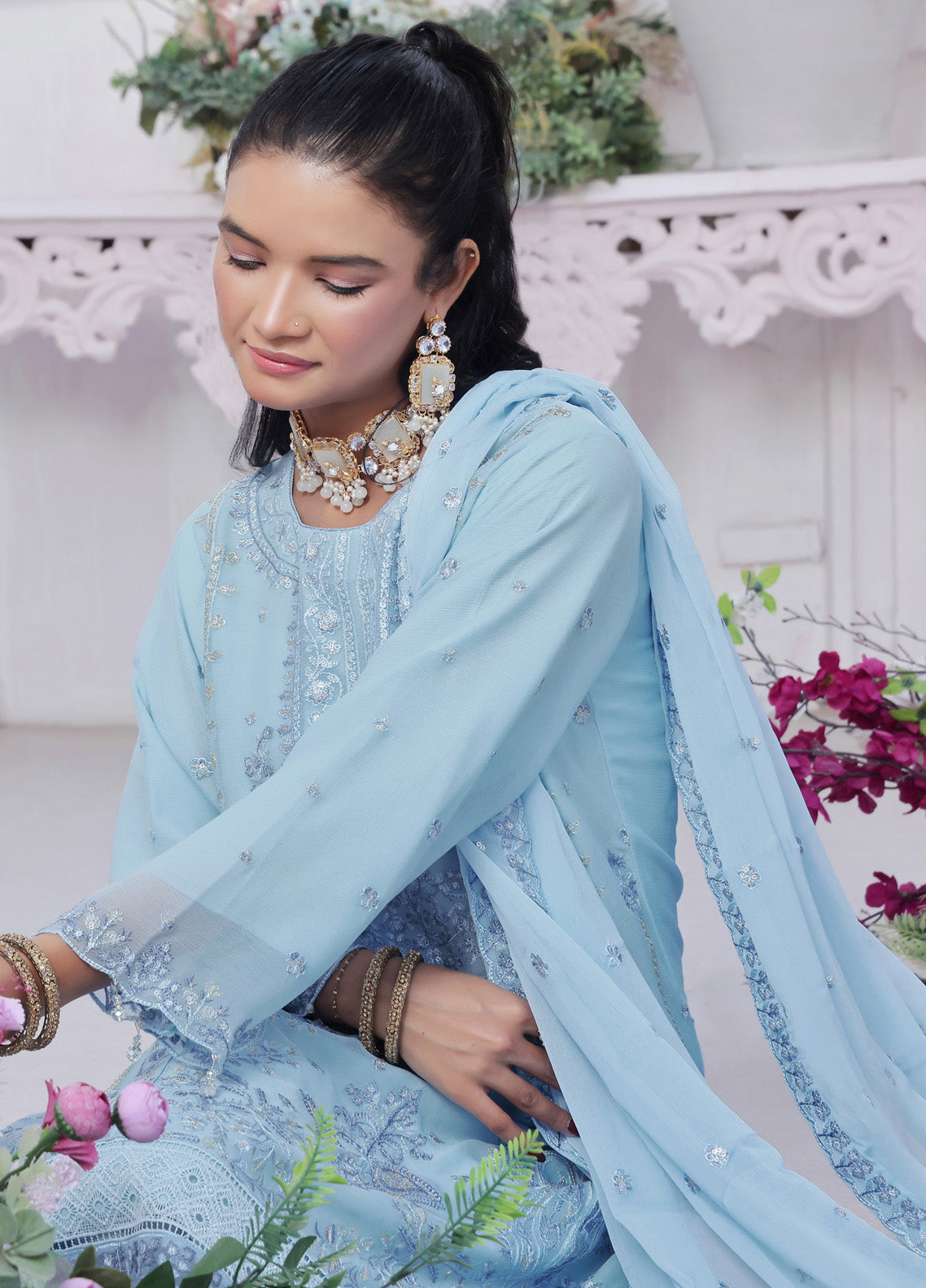 Florum By Soghat Creation Embroidered Chiffon 3 Piece Unstitched Suit SC25FLC D-02 Florum By Soghat Creation Embroidered Chiffon 3 Piece Unstitched Suit SC25FLC D-02