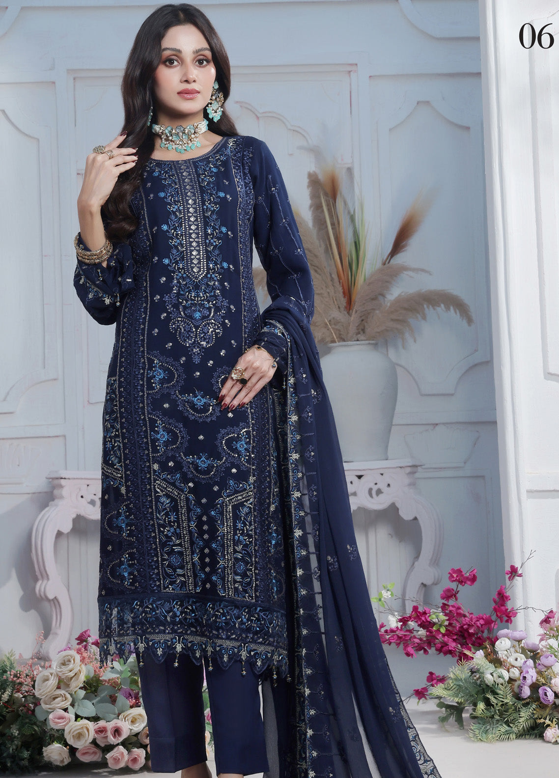 Florum By Soghat Creation Embroidered Chiffon 3 Piece Unstitched Suit SC25FLC D-06 Florum By Soghat Creation Embroidered Chiffon 3 Piece Unstitched Suit SC25FLC D-06