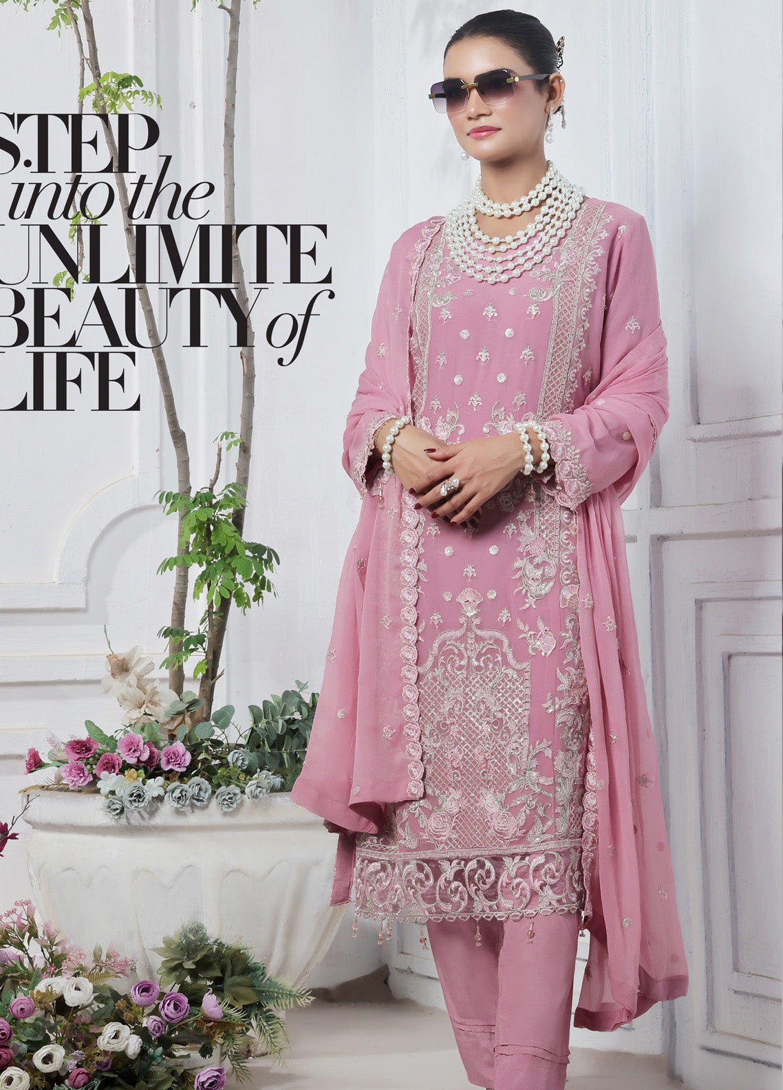 Florum By Soghat Creation Embroidered Chiffon 3 Piece Unstitched Suit SC25FLC D-08 Florum By Soghat Creation Embroidered Chiffon 3 Piece Unstitched Suit SC25FLC D-08