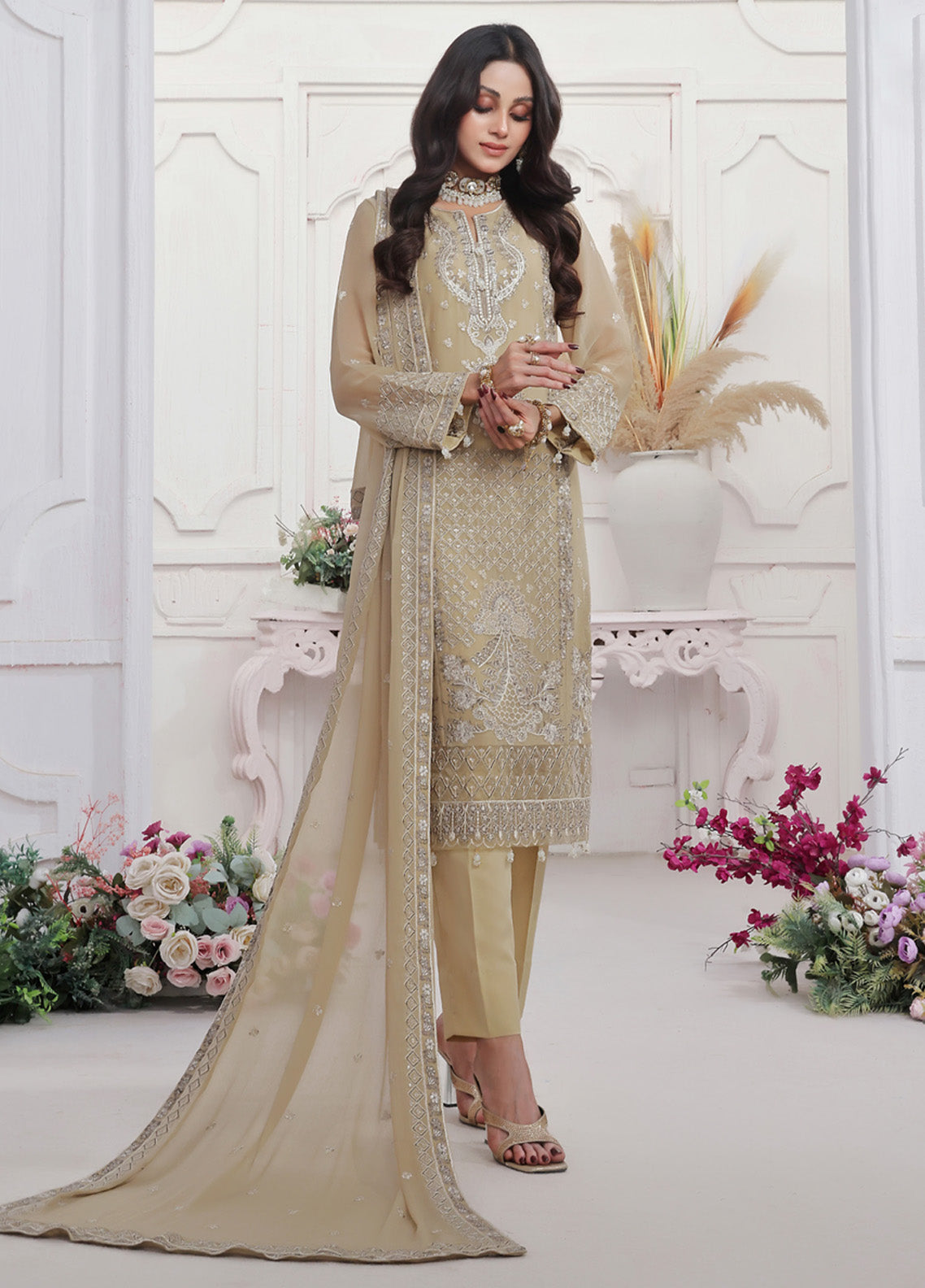Florum By Soghat Creation Embroidered Chiffon 3 Piece Stitched Suit SC25FLC D-01 Florum By Soghat Creation Embroidered Chiffon 3 Piece Stitched Suit SC25FLC D-01