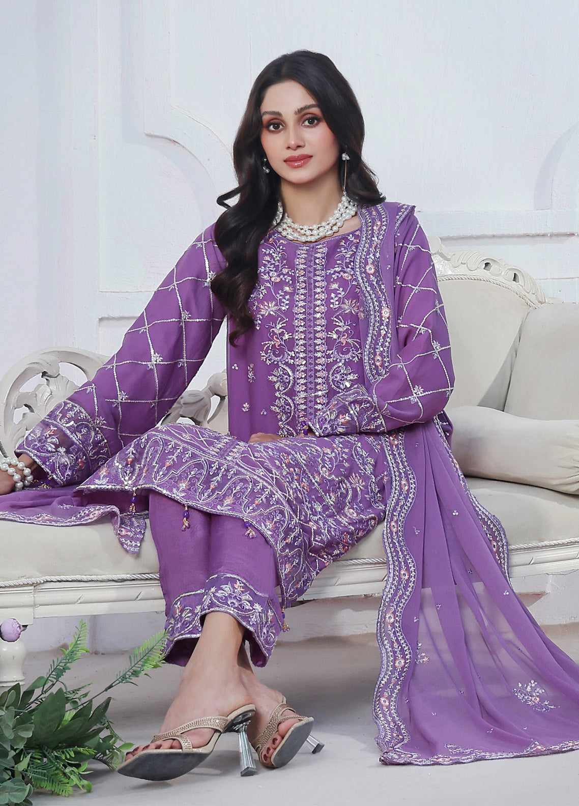 Florum By Soghat Creation Embroidered Chiffon 3 Piece Stitched Suit SC25FLC D-04 Florum By Soghat Creation Embroidered Chiffon 3 Piece Stitched Suit SC25FLC D-04