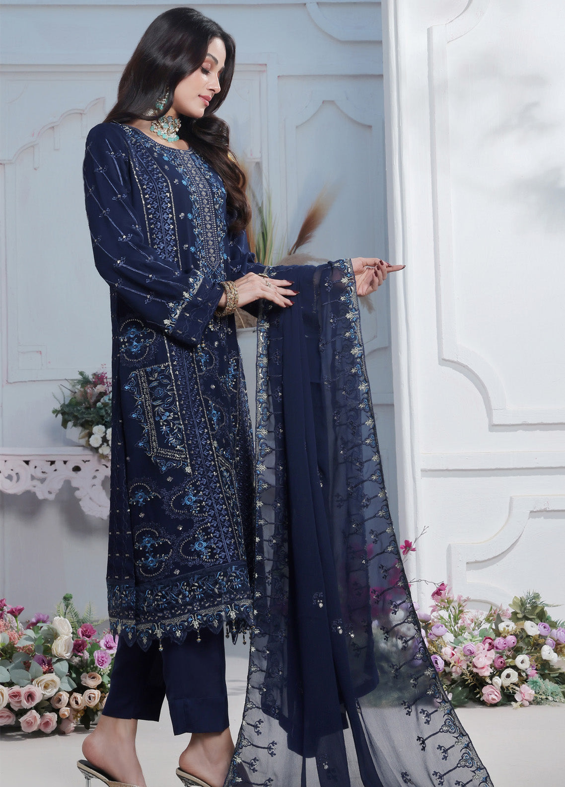 Florum By Soghat Creation Embroidered Chiffon 3 Piece Stitched Suit SC25FLC D-06 Florum By Soghat Creation Embroidered Chiffon 3 Piece Stitched Suit SC25FLC D-06