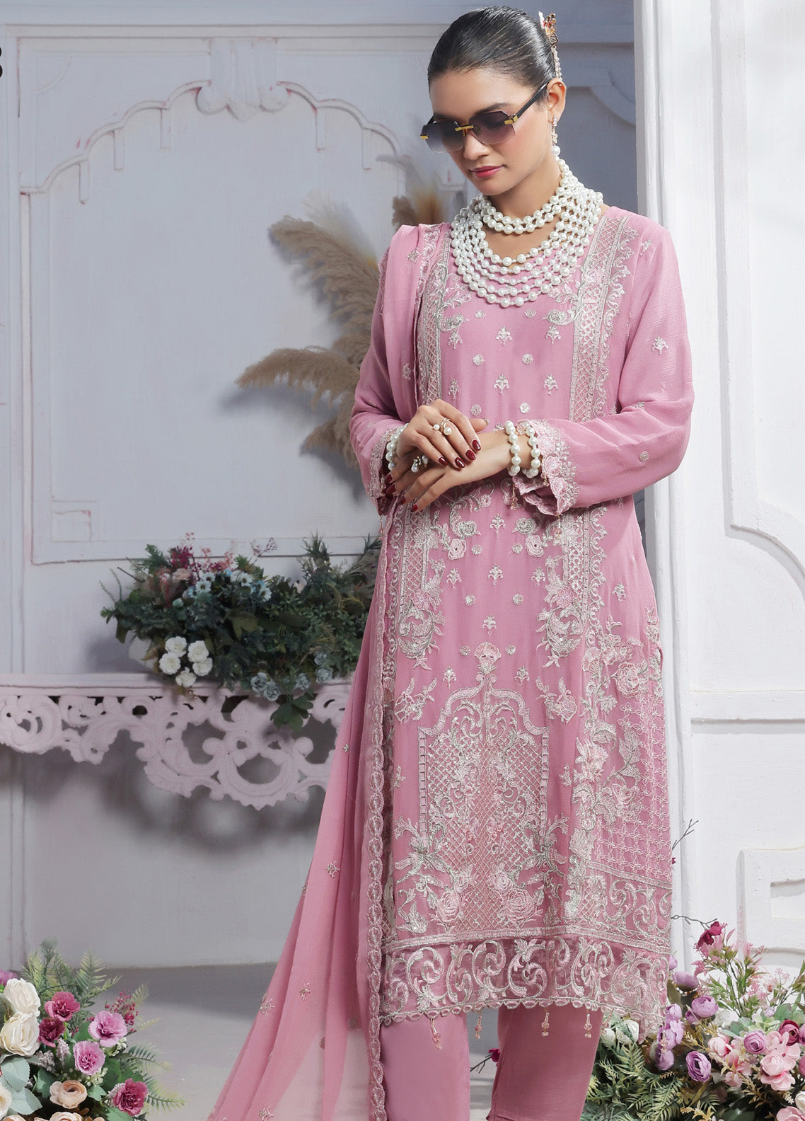 Florum By Soghat Creation Embroidered Chiffon 3 Piece Stitched Suit SC25FLC D-08 Florum By Soghat Creation Embroidered Chiffon 3 Piece Stitched Suit SC25FLC D-08