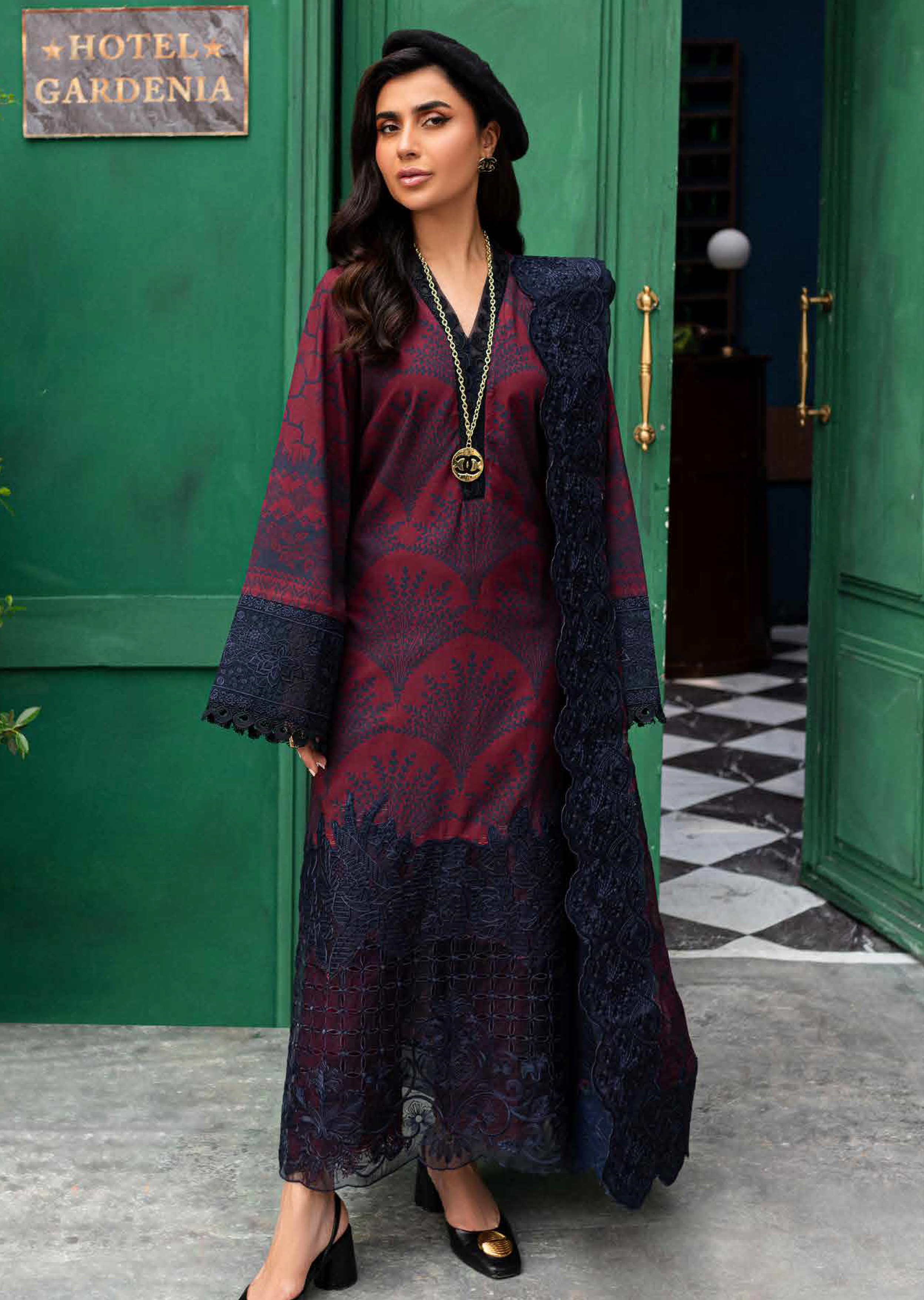 Gardenia By Nureh Embroidered Slub Linen 3 Piece Unstitched Suit NU24GL NSG-159 Gardenia By Nureh Embroidered Slub Linen 3 Piece Unstitched Suit NU24GL NSG-159