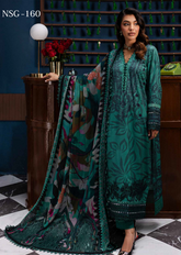 Gardenia By Nureh Embroidered Slub Linen 3 Piece Unstitched Suit NU24GL NSG-160