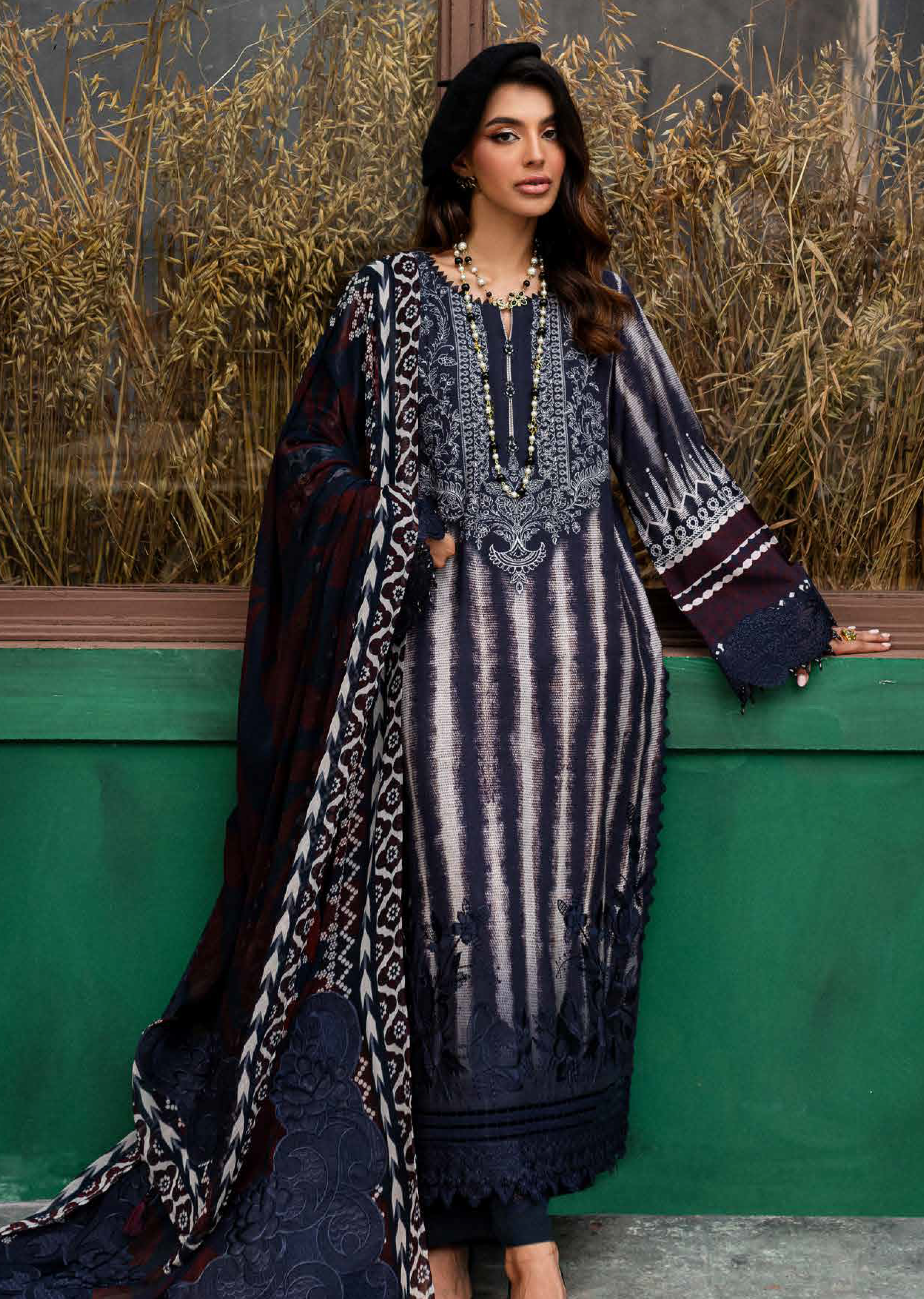 Gardenia By Nureh Embroidered Slub Linen 3 Piece Unstitched Suit NU24GL NSG-165 Gardenia By Nureh Embroidered Slub Linen 3 Piece Unstitched Suit NU24GL NSG-165