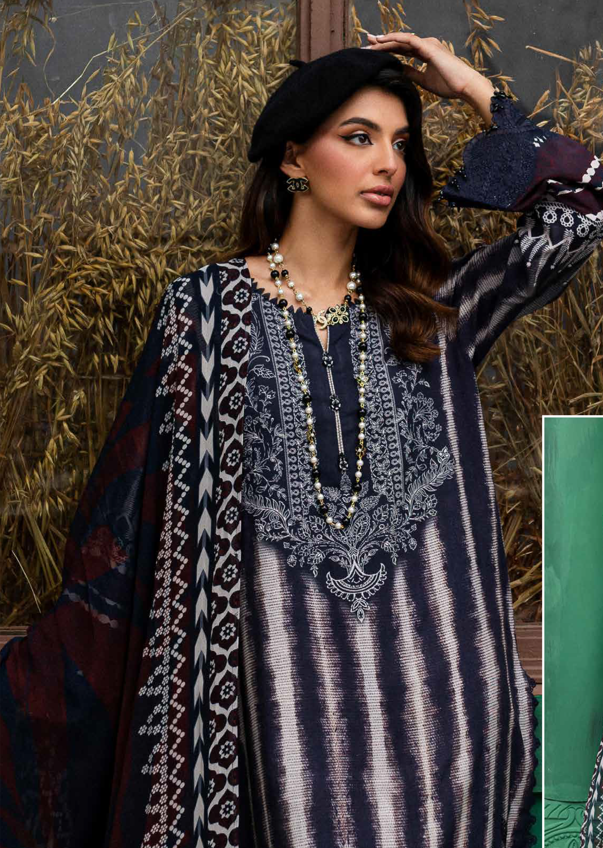 Gardenia By Nureh Embroidered Slub Linen 3 Piece Unstitched Suit NU24GL NSG-165 Gardenia By Nureh Embroidered Slub Linen 3 Piece Unstitched Suit NU24GL NSG-165