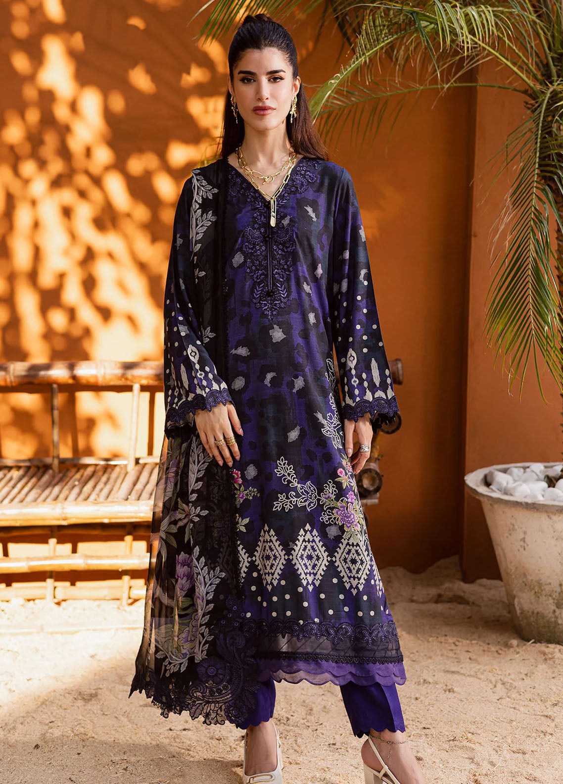 Gardenia By Nureh Embroidered Viscose Slub Linen 3 Piece Unstitched Suit NU25GVSL D-NEW-88 Gardenia By Nureh Embroidered Viscose Slub Linen 3 Piece Unstitched Suit NU25GVSL D-NEW-88