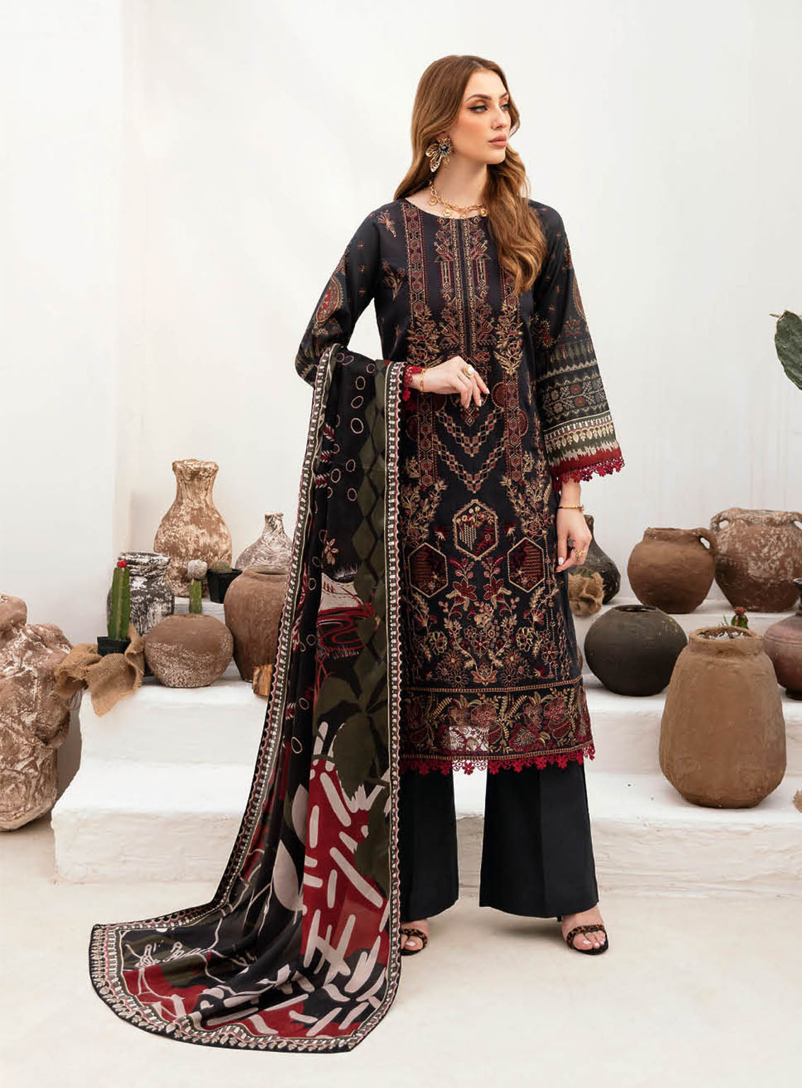 Ghazal By Ramsha Luxury Embroidered Lawn 3 Piece Unstitched Suit RM24LEL G-201 Ghazal By Ramsha Luxury Embroidered Lawn 3 Piece Unstitched Suit RM24LEL G-201