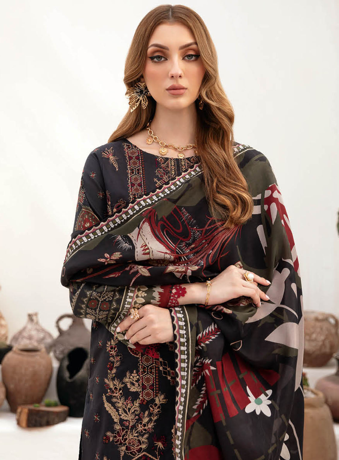 Ghazal By Ramsha Luxury Embroidered Lawn 3 Piece Unstitched Suit RM24LEL G-201 Ghazal By Ramsha Luxury Embroidered Lawn 3 Piece Unstitched Suit RM24LEL G-201