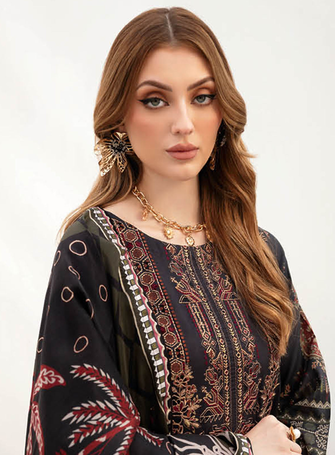 Ghazal By Ramsha Luxury Embroidered Lawn 3 Piece Unstitched Suit RM24LEL G-201 Ghazal By Ramsha Luxury Embroidered Lawn 3 Piece Unstitched Suit RM24LEL G-201