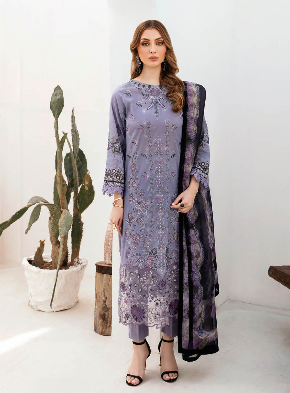 Ghazal By Ramsha Luxury Embroidered Lawn 3 Piece Unstitched Suit RM24LEL G-202 Ghazal By Ramsha Luxury Embroidered Lawn 3 Piece Unstitched Suit RM24LEL G-202
