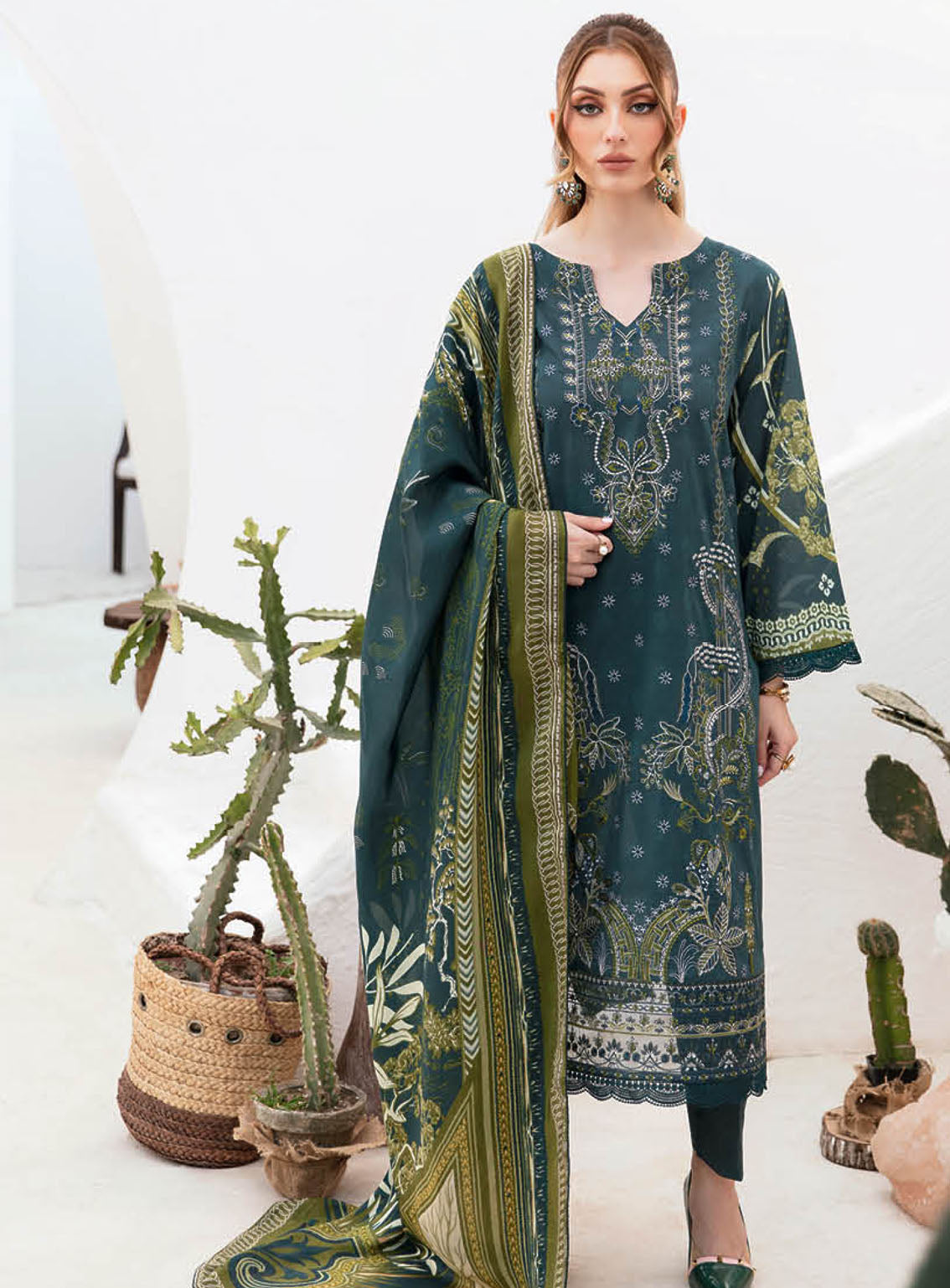 Ghazal By Ramsha Luxury Embroidered Lawn 3 Piece Unstitched Suit RM24LEL G-203 Ghazal By Ramsha Luxury Embroidered Lawn 3 Piece Unstitched Suit RM24LEL G-203