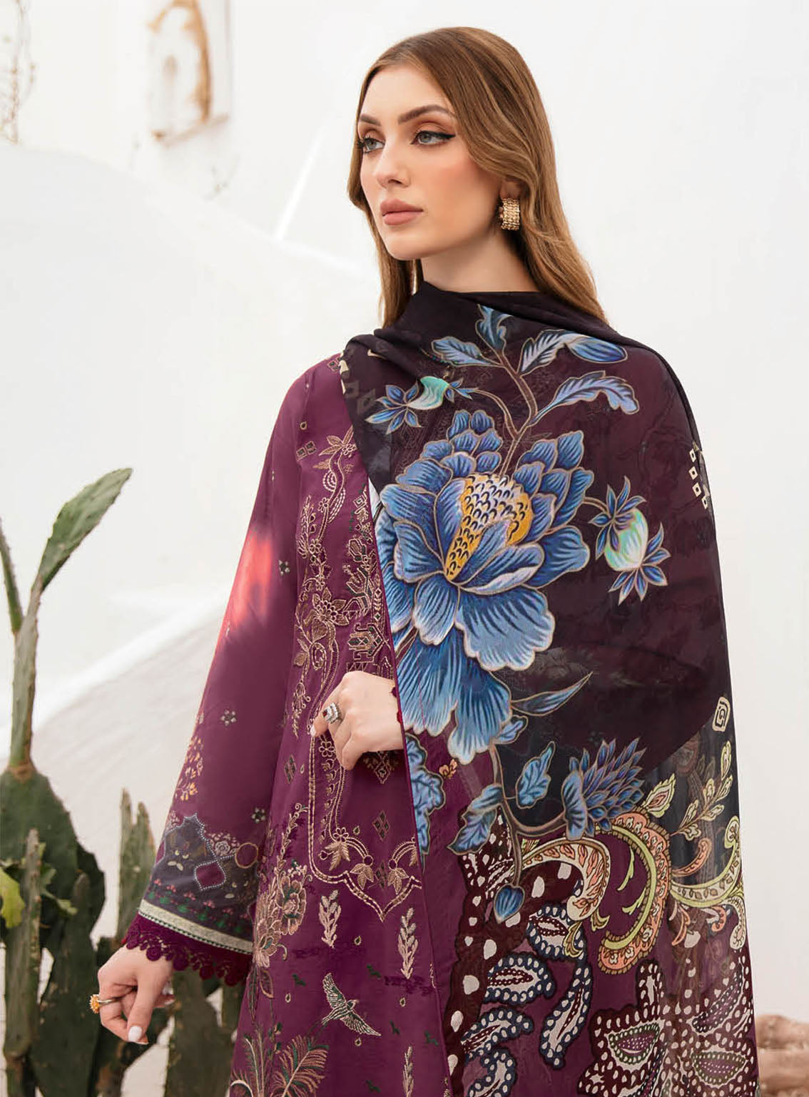 Ghazal By Ramsha Luxury Embroidered Lawn 3 Piece Unstitched Suit RM24LEL G-205 Ghazal By Ramsha Luxury Embroidered Lawn 3 Piece Unstitched Suit RM24LEL G-205