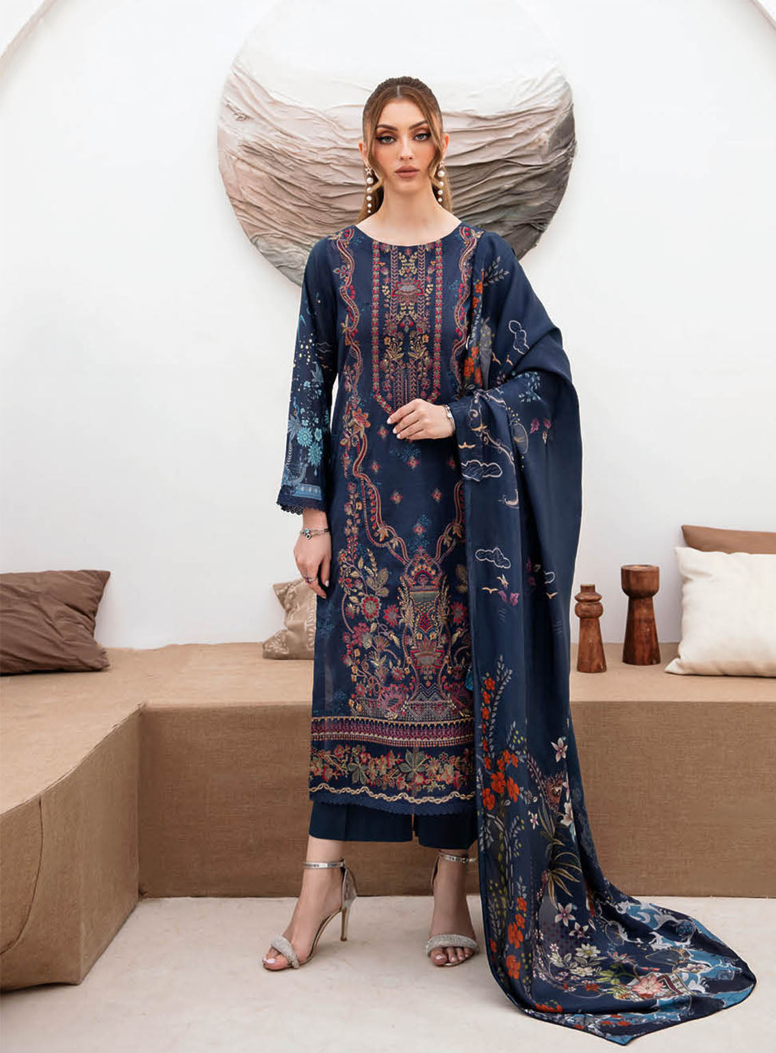 Ghazal By Ramsha Luxury Embroidered Lawn 3 Piece Unstitched Suit RM24LEL G-207 Ghazal By Ramsha Luxury Embroidered Lawn 3 Piece Unstitched Suit RM24LEL G-207