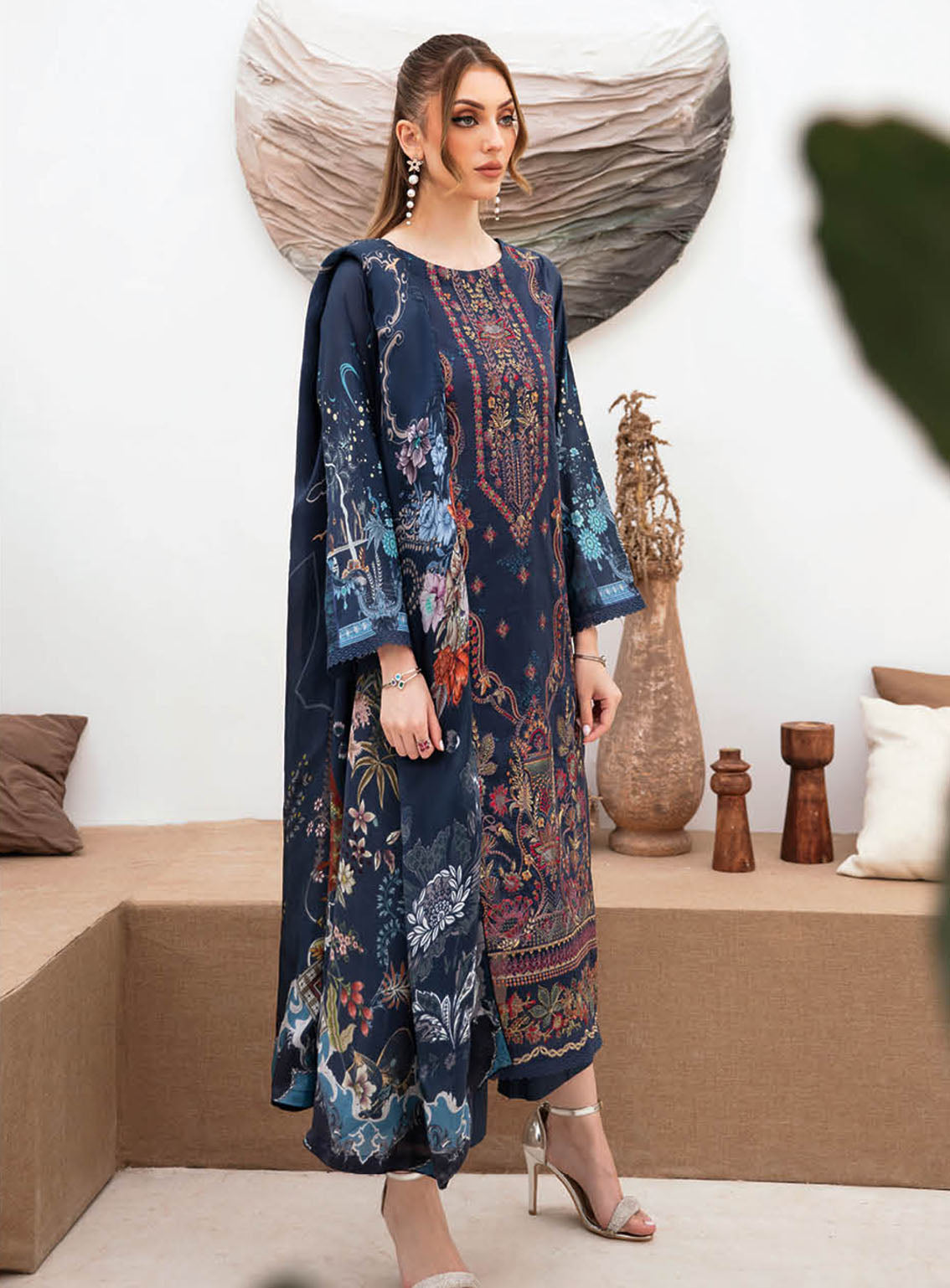 Ghazal By Ramsha Luxury Embroidered Lawn 3 Piece Unstitched Suit RM24LEL G-207 Ghazal By Ramsha Luxury Embroidered Lawn 3 Piece Unstitched Suit RM24LEL G-207