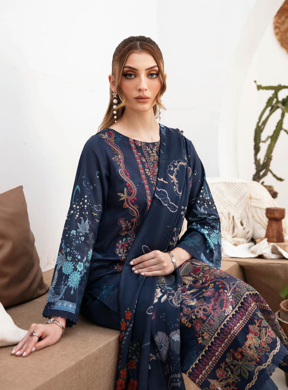 Ghazal By Ramsha Luxury Embroidered Lawn 3 Piece Unstitched Suit RM24LEL G-207 Ghazal By Ramsha Luxury Embroidered Lawn 3 Piece Unstitched Suit RM24LEL G-207