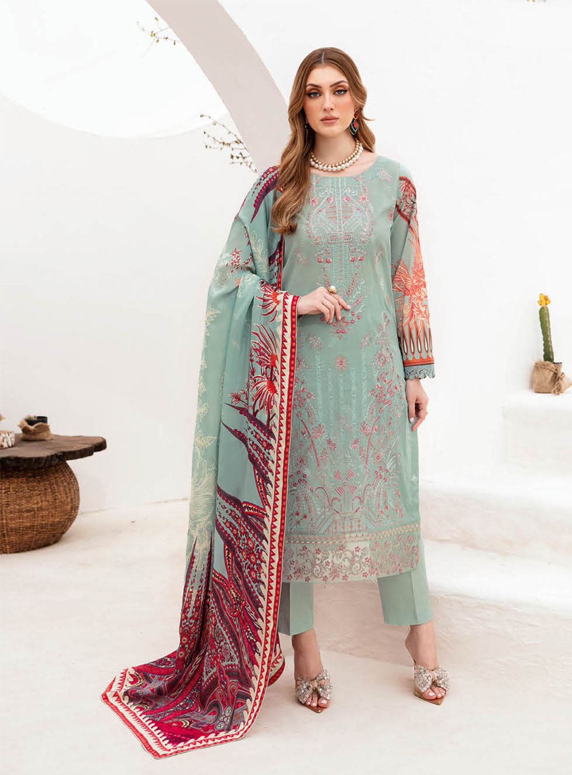 Ghazal By Ramsha Luxury Embroidered Lawn 3 Piece Unstitched Suit RM24LEL G-209 Ghazal By Ramsha Luxury Embroidered Lawn 3 Piece Unstitched Suit RM24LEL G-209