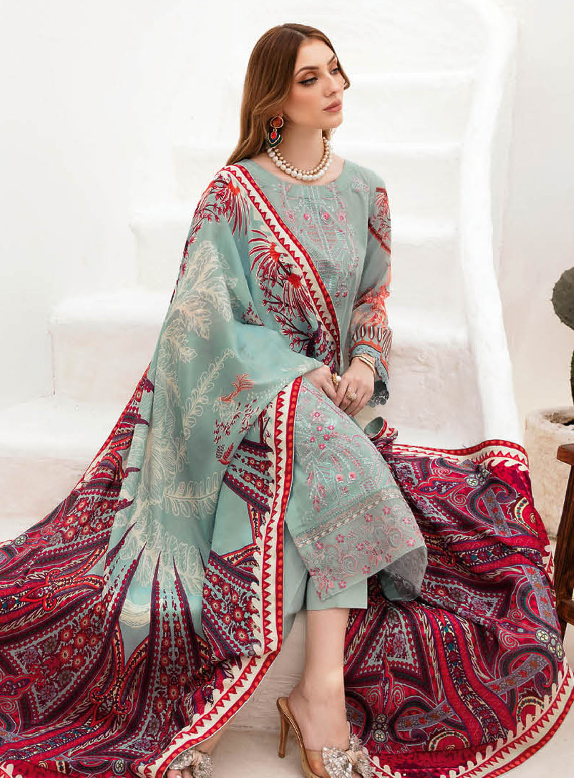 Ghazal By Ramsha Luxury Embroidered Lawn 3 Piece Unstitched Suit RM24LEL G-209 Ghazal By Ramsha Luxury Embroidered Lawn 3 Piece Unstitched Suit RM24LEL G-209