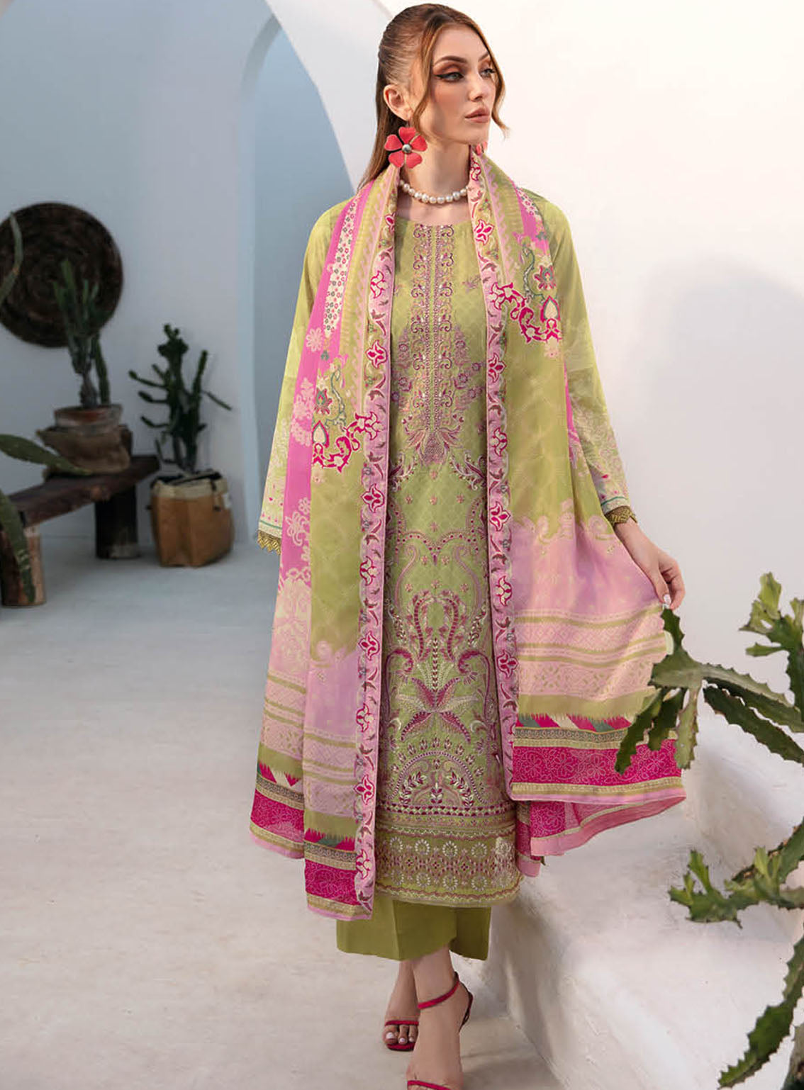 Ghazal By Ramsha Luxury Embroidered Lawn 3 Piece Unstitched Suit RM24LEL G-210 Ghazal By Ramsha Luxury Embroidered Lawn 3 Piece Unstitched Suit RM24LEL G-210