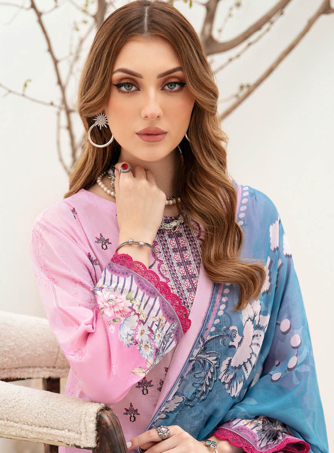 Ghazal By Ramsha Luxury Embroidered Lawn 3 Piece Unstitched Suit RM24LEL G-212 Ghazal By Ramsha Luxury Embroidered Lawn 3 Piece Unstitched Suit RM24LEL G-212