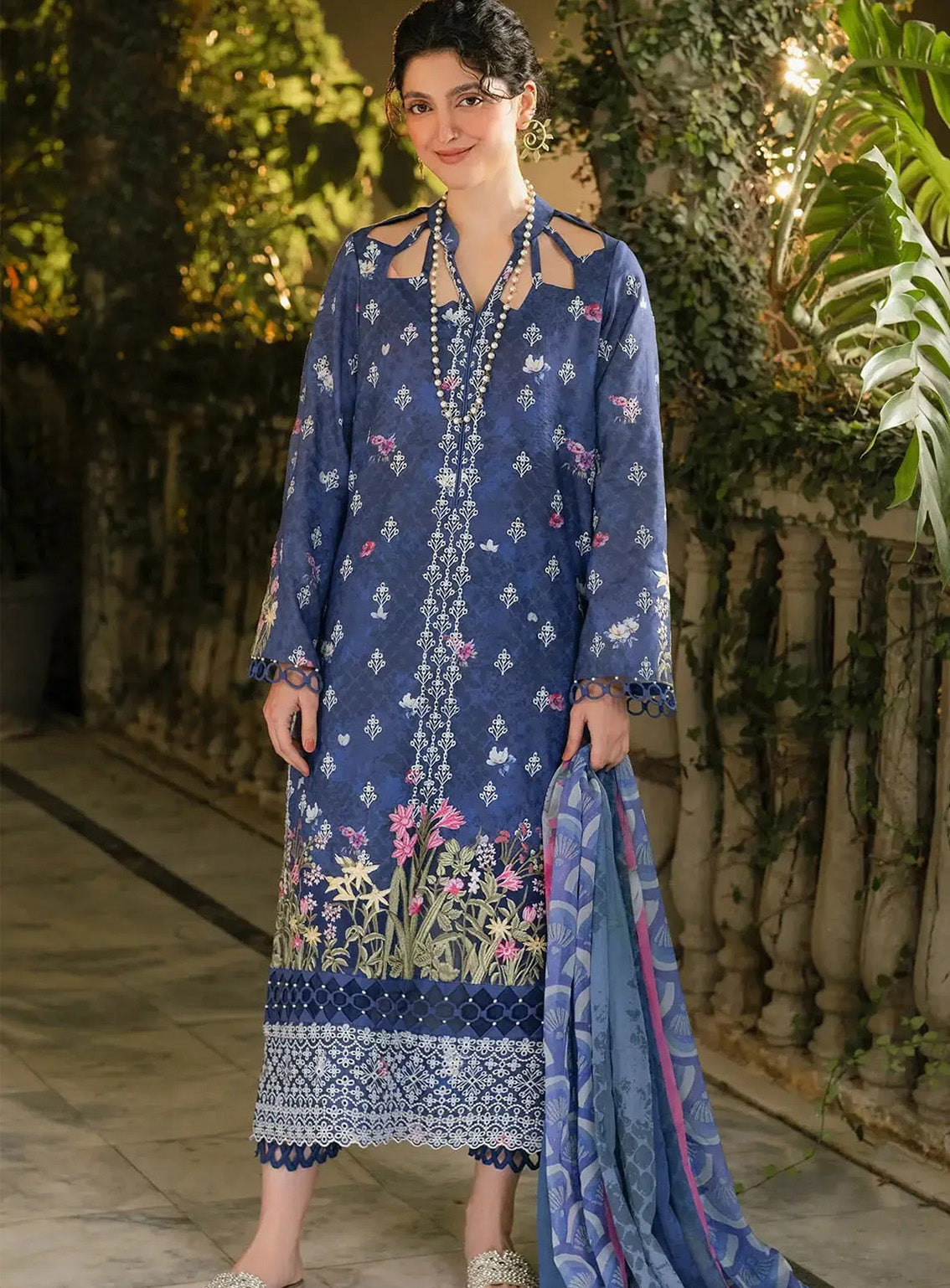 Gulkari By Asifa & Nabeel Embroidered Lawn 3 Piece Unstitched Suit AN25G D-GKL-05 AZURE WHISPER Gulkari By Asifa & Nabeel Embroidered Lawn 3 Piece Unstitched Suit AN25G D-GKL-05 AZURE WHISPER