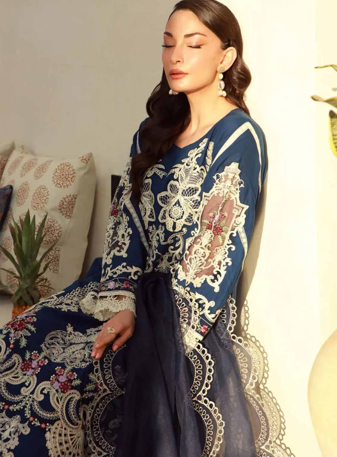 Gulmina Embroidered Lawn 3 Piece Unstitched Suit GM25US D-BLUE ORCHID Gulmina Embroidered Lawn 3 Piece Unstitched Suit GM25US D-BLUE ORCHID