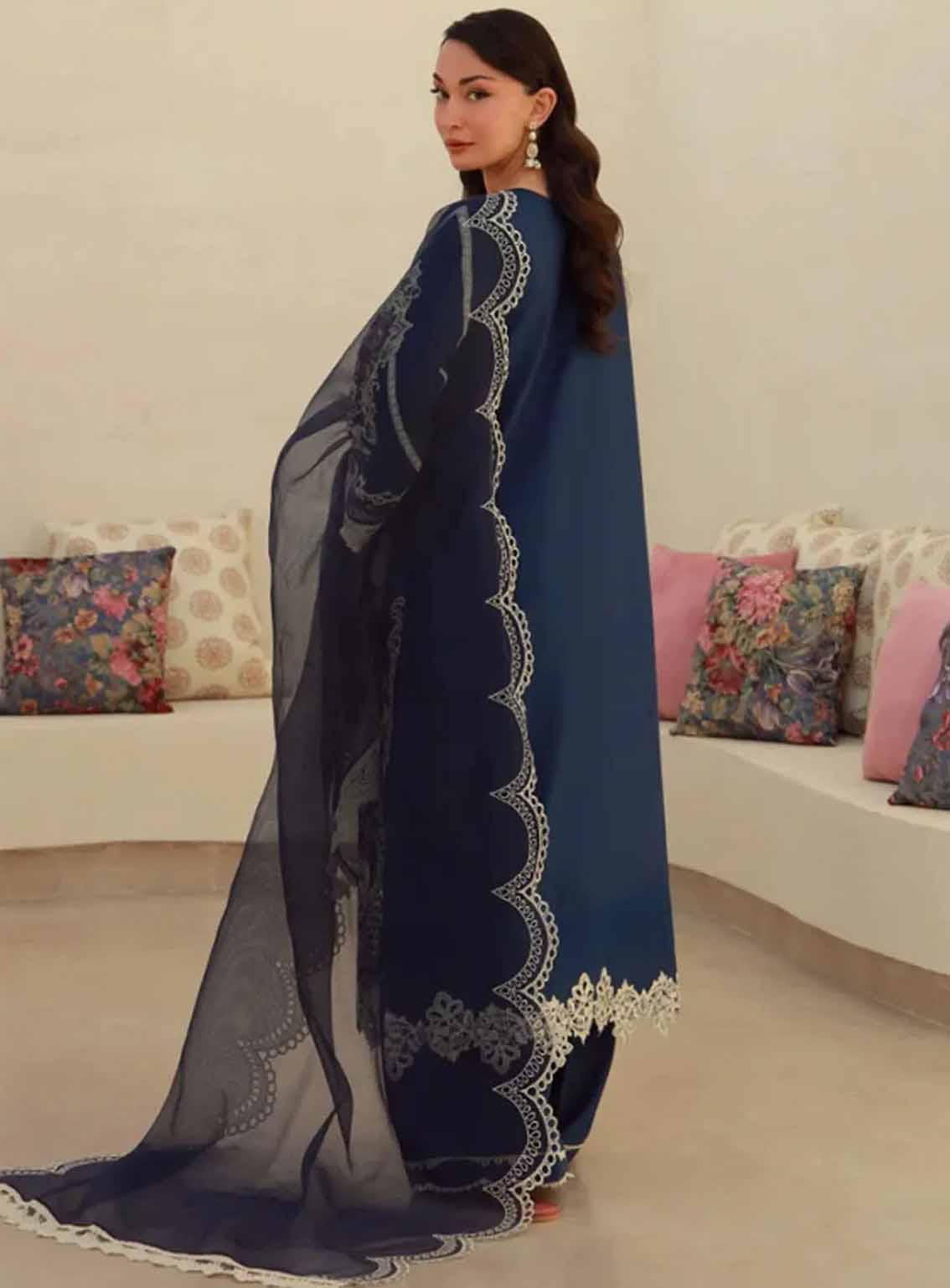 Gulmina Embroidered Lawn 3 Piece Unstitched Suit GM25US D-BLUE ORCHID Gulmina Embroidered Lawn 3 Piece Unstitched Suit GM25US D-BLUE ORCHID