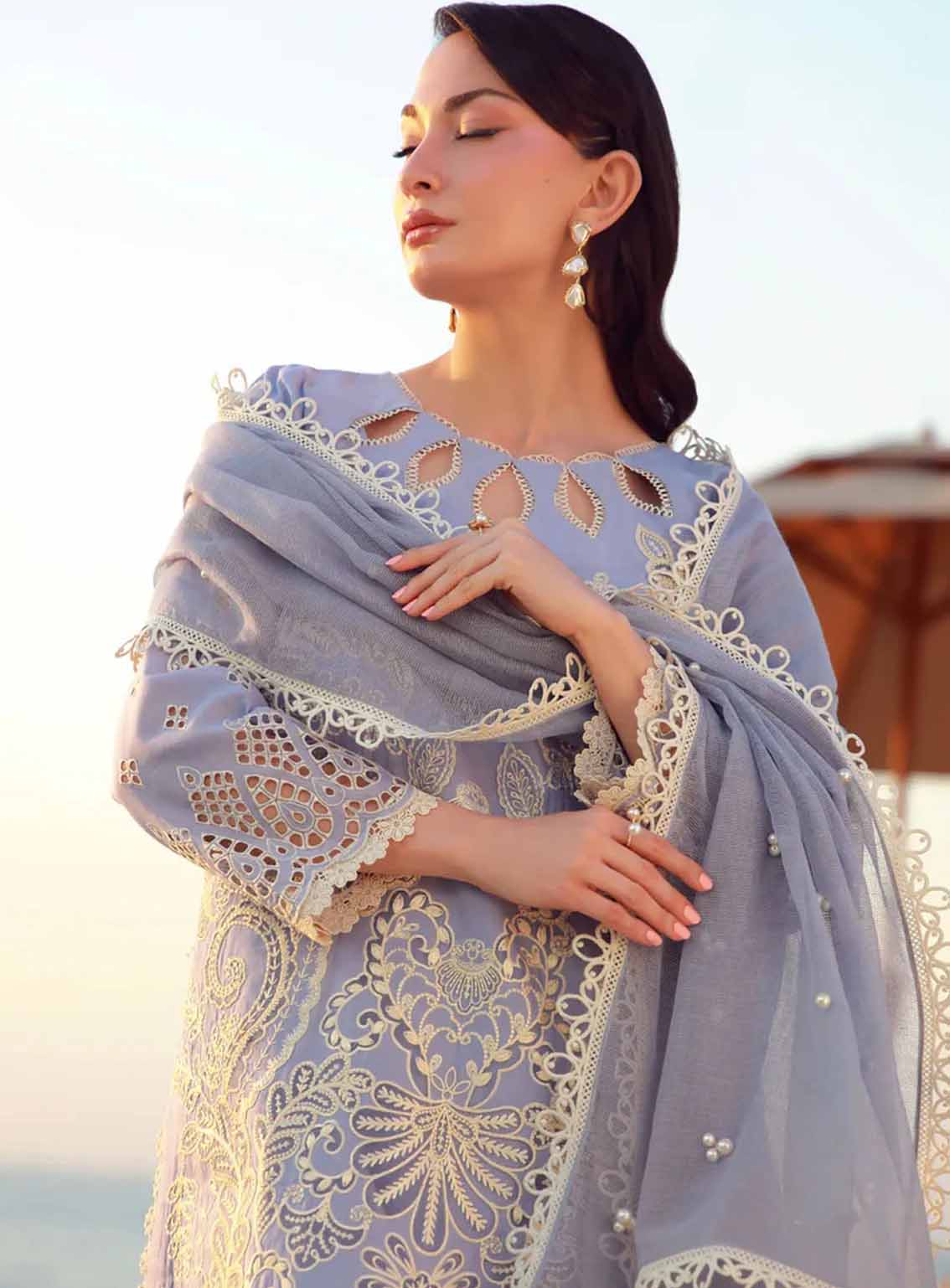 Gulmina Embroidered Lawn 3 Piece Unstitched Suit GM25US D-PERIWINKLE Gulmina Embroidered Lawn 3 Piece Unstitched Suit GM25US D-PERIWINKLE