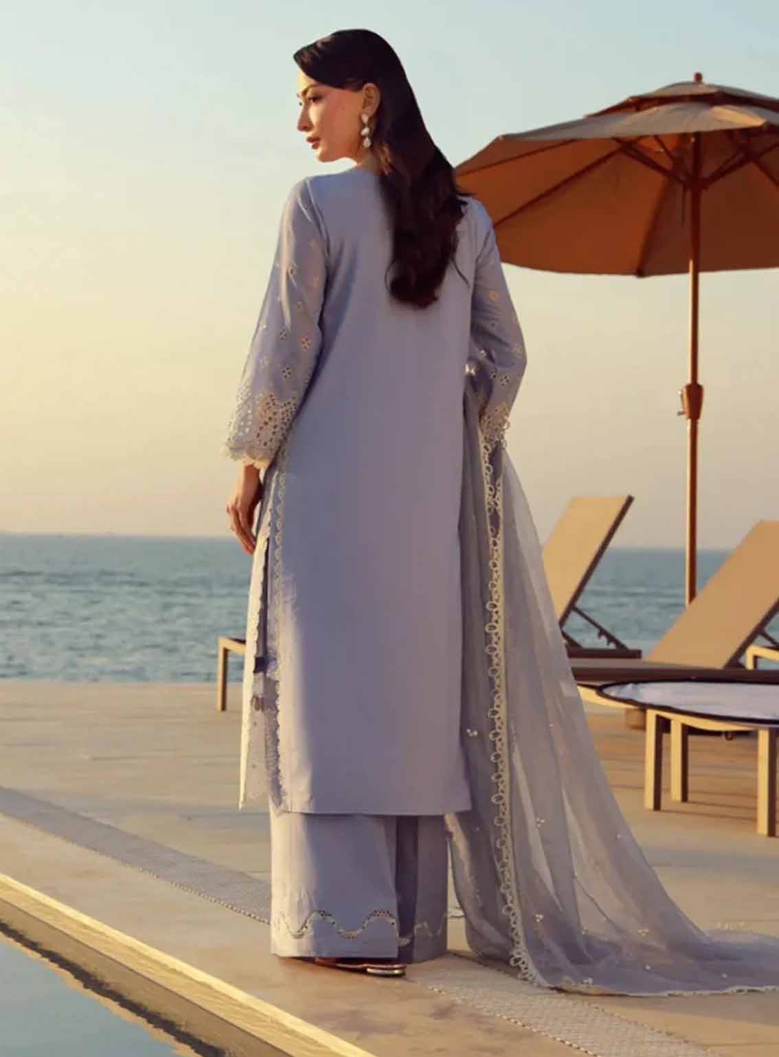 Gulmina Embroidered Lawn 3 Piece Unstitched Suit GM25US D-PERIWINKLE Gulmina Embroidered Lawn 3 Piece Unstitched Suit GM25US D-PERIWINKLE