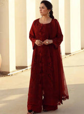 Gulmina Embroidered Lawn 3 Piece Unstitched Suit GM25US D-SCARLET