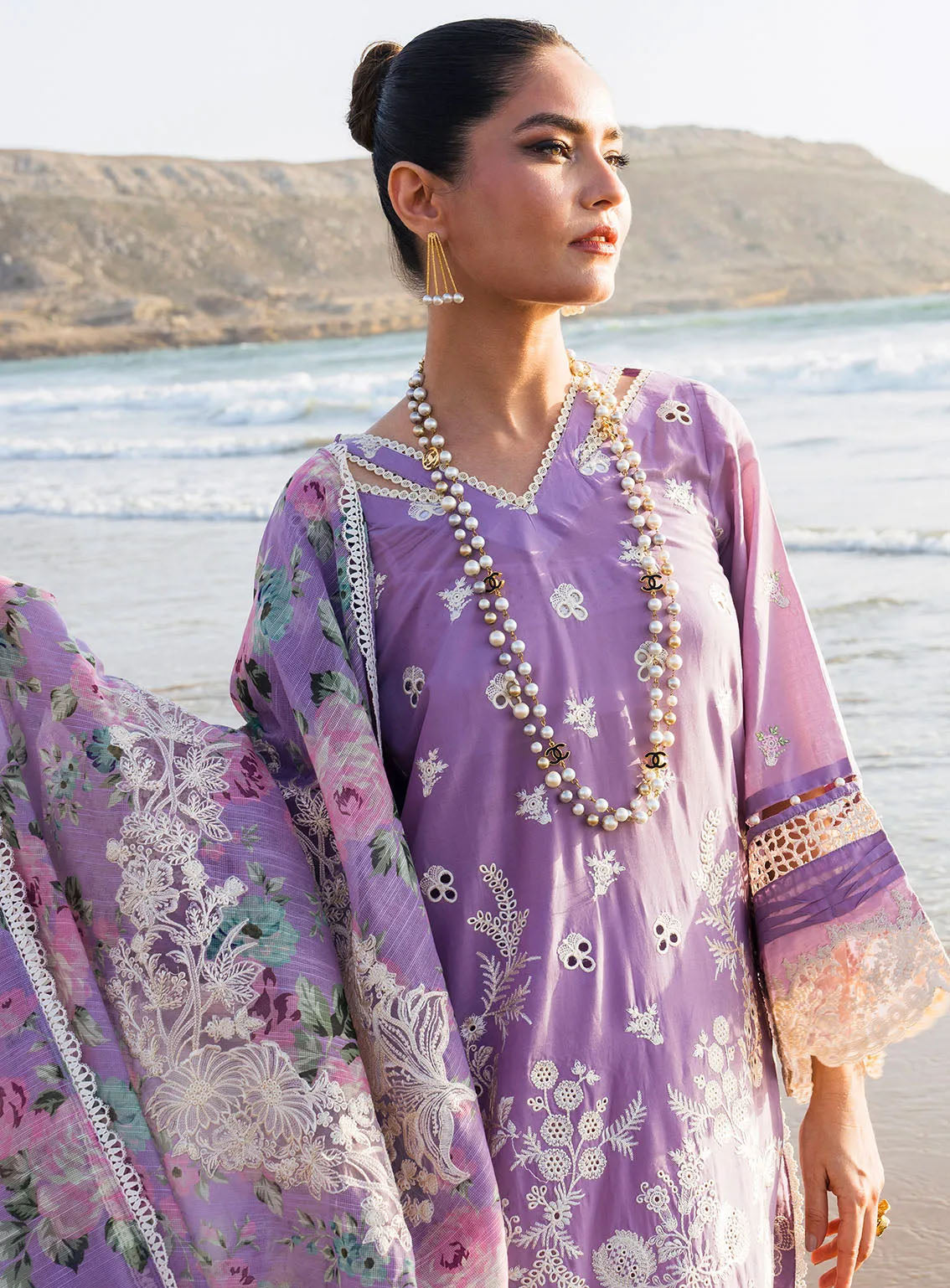 Hai Kuch By Elaf Festive Embroidered Lawn 3 Piece Unstitched Suit EF24HK EHK-2A BANAFSHA Hai Kuch By Elaf Festive Embroidered Lawn 3 Piece Unstitched Suit EF24HK EHK-2A BANAFSHA