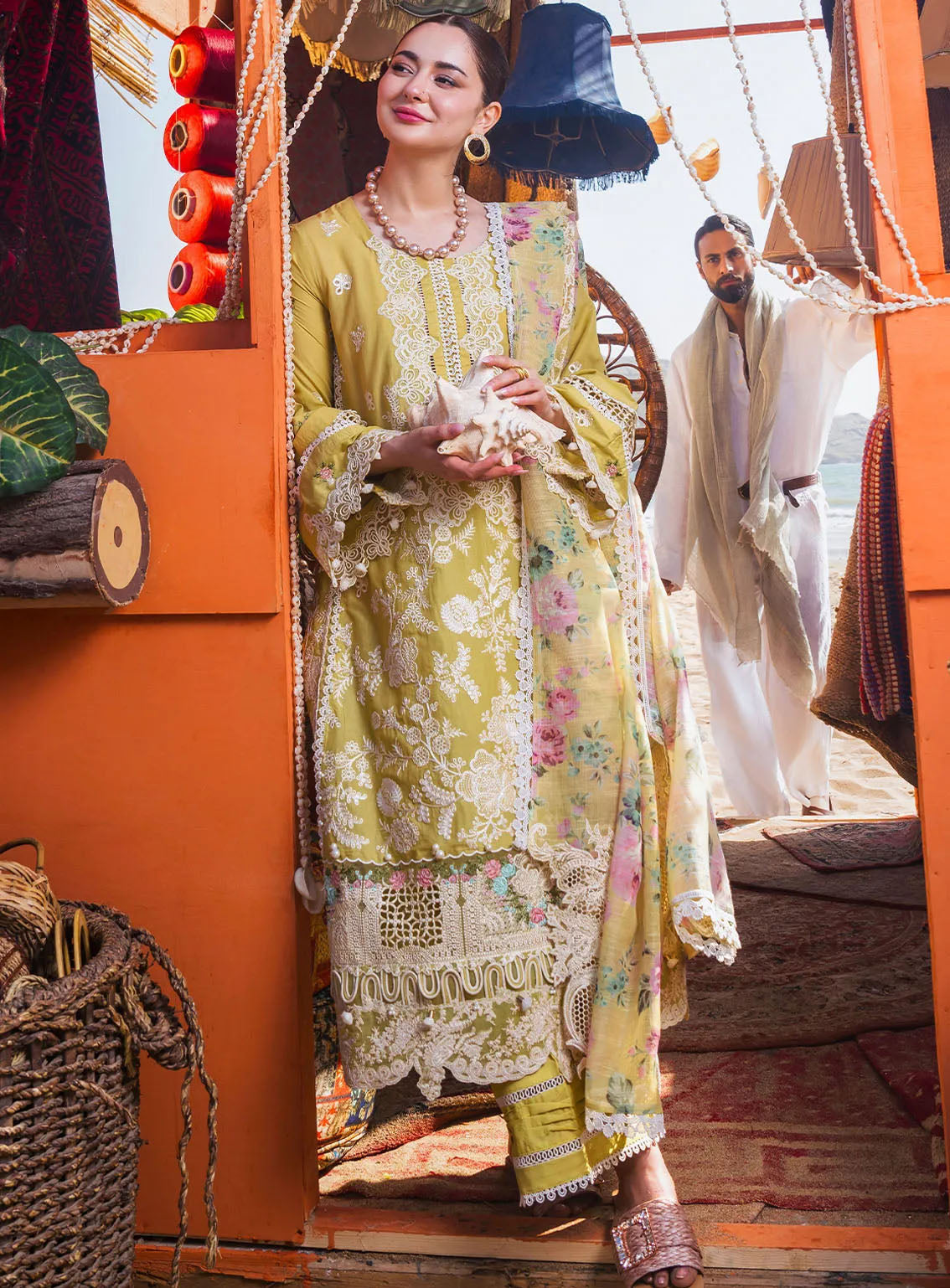 Hai Kuch By Elaf Festive Embroidered Lawn 3 Piece Unstitched Suit EF24HK EHK-2B NARGIS Hai Kuch By Elaf Festive Embroidered Lawn 3 Piece Unstitched Suit EF24HK EHK-2B NARGIS